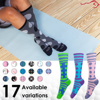 Bison Life Dots & Stripe Compression Socks – Anti-Fatigue Support, Fits Adult & Youth