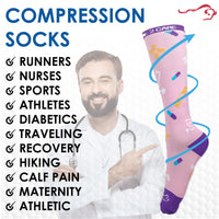 Bison Life Here2Care Compression Socks – Knee High Support for Swelling & Recovery