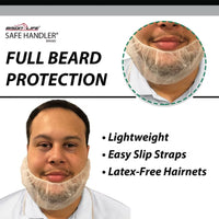 Bison Life 18" Disposable Beard Net – Breathable Polypropylene Cover for Food Service & Industry
