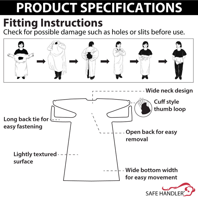 Bison Life CPE Disposable Plastic Apron with Sleeves & Thumb Loops – Industrial Use