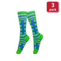 Bison Life Dots & Stripe Compression Socks – Anti-Fatigue Support, Fits Adult & Youth