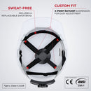 Impact Pro Safety Hard Hat, HDPE Sweatband, 4 Point Ratchet Suspension