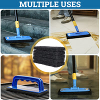 Bison Life Black Heavy Duty Scouring Pads — Reusable Scrub for Floor Stripping & Deep Cleaning
