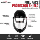 Full Face Protector Face Shield, Reusable, Secure Protection, Black