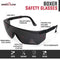 Boxer Black Temples Safety Glasses, Anti Scratch- Fog Lens, Adjustable Temple