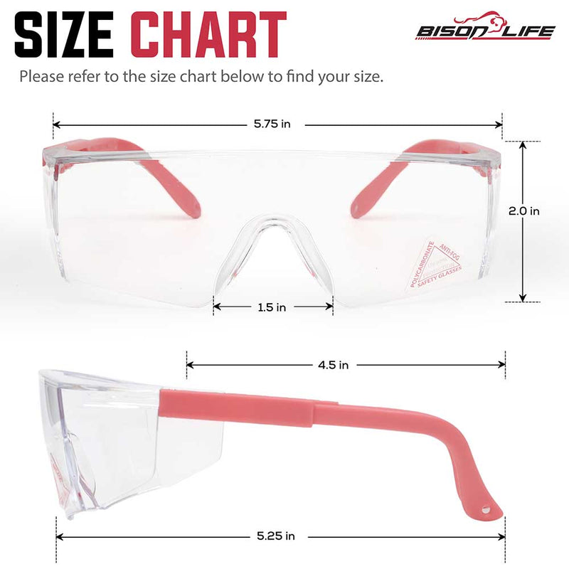 Boxer Clear Lens Color Temple Safety Glasses, Anti Scratch-Fog Lens