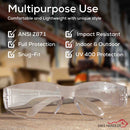 Crystal Clear Lens Clear Temple Safety Glasses, Impact Resistant Lens