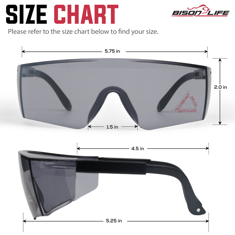 Boxer Black Temples Safety Glasses, Anti Scratch- Fog Lens, Adjustable Temple