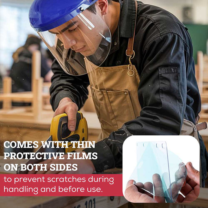 Replacement Clear Face Shields, Polycarbonate Visor for Safety Headgear