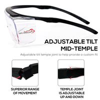 Bison Life Duarte Anti-Fog Safety Glasses Over Eyeglasses, Adjustable Temple, ANSI Z87.1