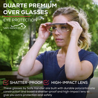 Bison Life Duarte Anti-Fog Safety Glasses Over Eyeglasses, Adjustable Temple, ANSI Z87.1