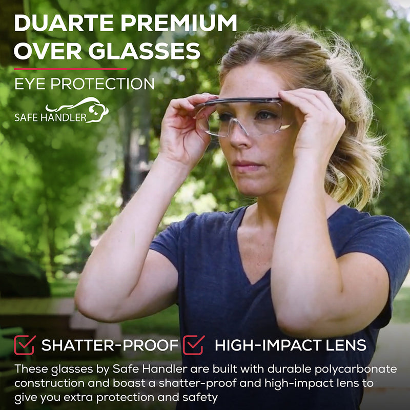 Bison Life Duarte Anti-Fog Safety Glasses Over Eyeglasses, Adjustable Temple, ANSI Z87.1