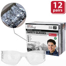 Crystal Clear Lens Clear Temple Safety Glasses, Impact Resistant Lens