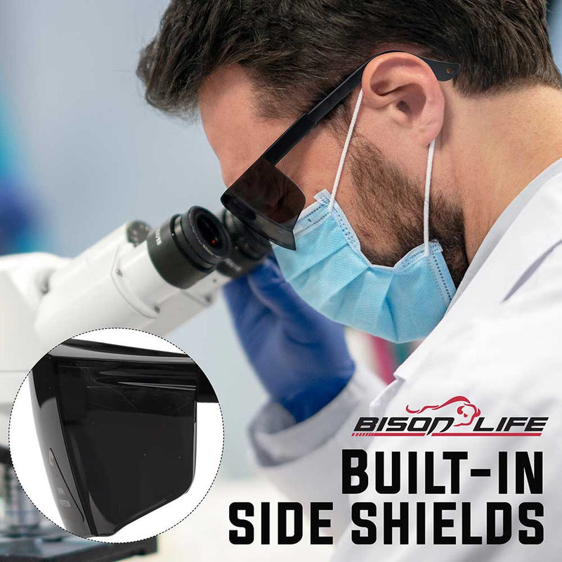 Boxer Black Temples Safety Glasses, Anti Scratch- Fog Lens, Adjustable Temple