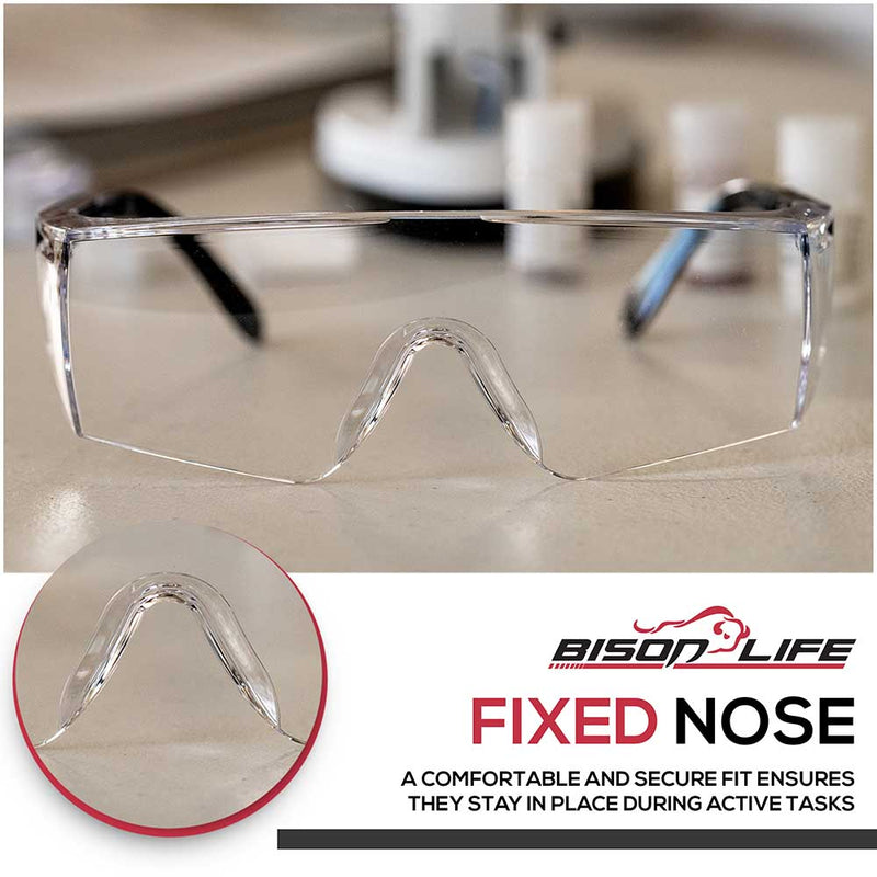 Boxer Clear Lens Color Temple Safety Glasses, Anti Scratch-Fog Lens