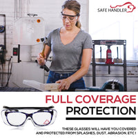 Bison Life Duarte Anti-Fog Safety Glasses Over Eyeglasses, Adjustable Temple, ANSI Z87.1