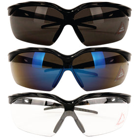 Bison Life HylinePro Black Temple Anti‑Fog Wraparound Safety Glasses, UV Protection