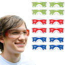 BISON LIFE Diamont Kid Safety Glasses, Vented Over Glasses Youth Protective Eyewear, Red, Green & Blue Temples