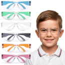 Kids Protective Safety Glasses, Z87.1 Clear Lens, Color Temples