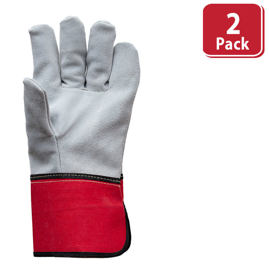 leather palm safety cuff gloves