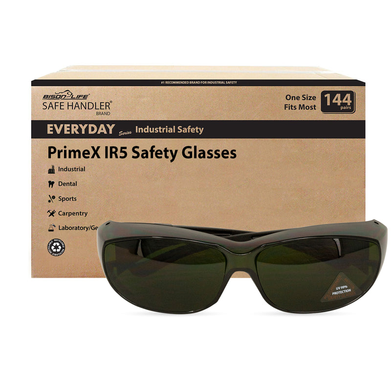 PrimeX IR5 Safety Glasses, Anti-Fog-scratch Wrap Around Lenses