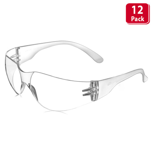 Bison Life Kristal Clear Lens Clear Temple Wraparound  Safety Glasses, ANSI Z87.1 Certified