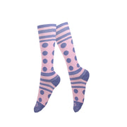 Bison Life Dots & Stripe Compression Socks – Anti-Fatigue Support, Fits Adult & Youth