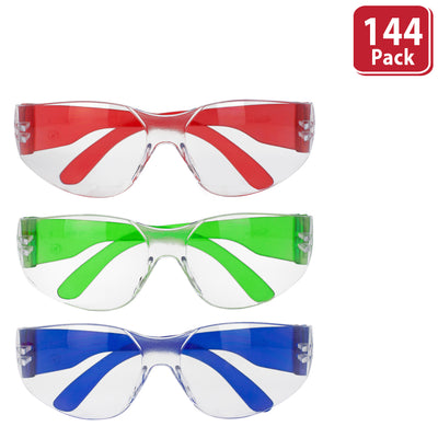 Safety Glasses with Clear Lens, Color Temples, Impact Resistant for Youth