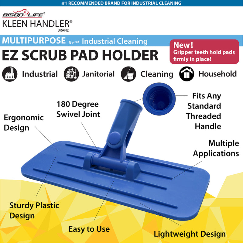 EZ Scrub Pad Holders - Swivel Universal Cleaning Pad Holder, 10" x 4⅝"