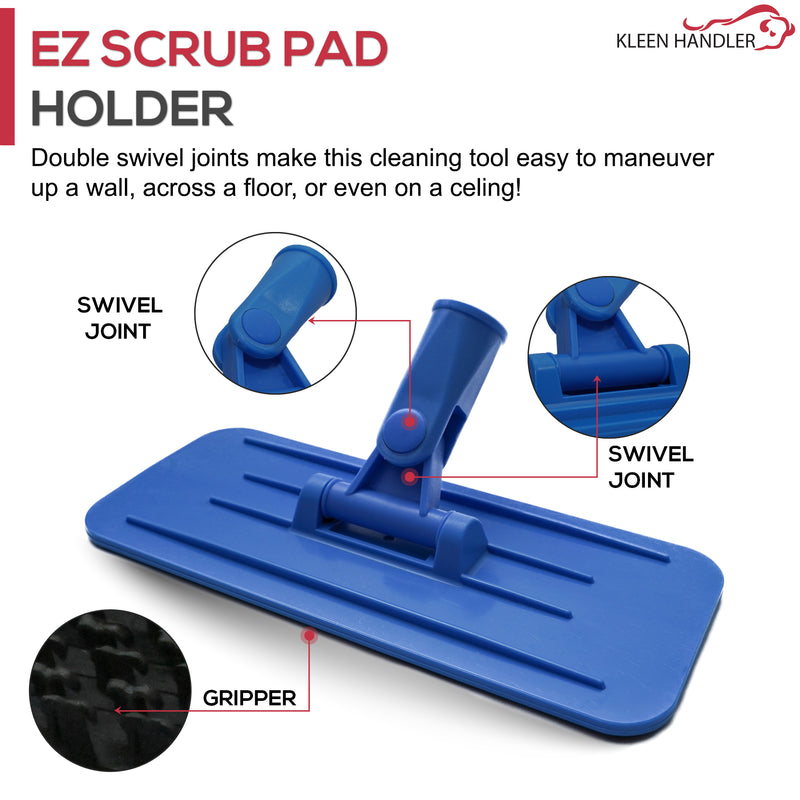 EZ Scrub Pad Holders, Threaded Swivel Universal Cleaning Pad Holder for Scrub Pads, 10” x 4 5/8”