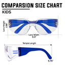 Bison Life Kids Safety Glasses, Clear Lens with Assorted Color Temple, Anti-Scratch