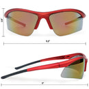 Sport MTX Red Mirror Safety Glasses, Anti-Fog & Scratch Lens, Outdoor Sports Glasses