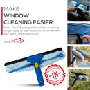 14” Professional Window Washing Squeegee: Dual Function Scrubber and Squeegee for Glass Shower, Bathroom, Car, and Home Windows