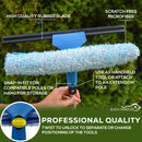 14” Professional Window Washing Squeegee: Dual Function Scrubber and Squeegee for Glass Shower, Bathroom, Car, and Home Windows