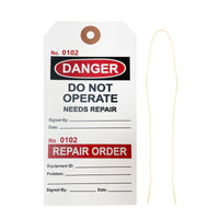 Lock Out Danger Tags with Ties – Do Not Operate, Needs Repair Safety Tags