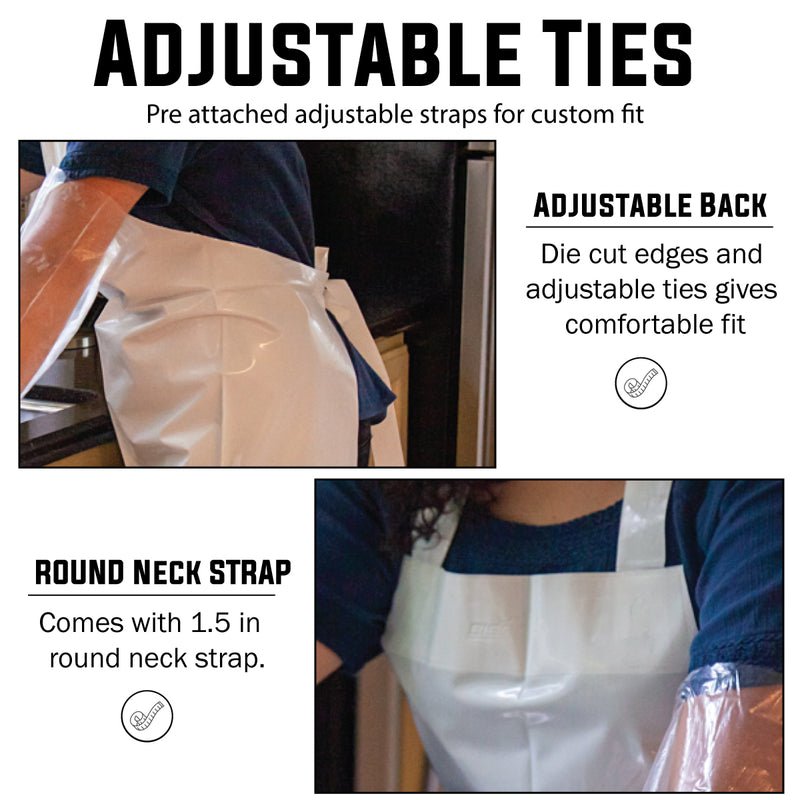 11.8 Mil Reusable TPU Bib Thick Apron, 35"x47", Waterproof & Oil Resistant