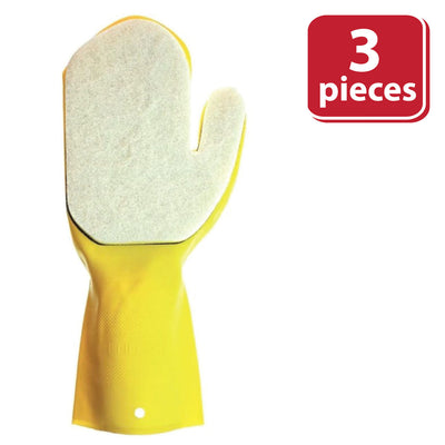 Kleen Mitt, Medium Grade Scouring Pads, OSFM, Green, Black and White (Pack of 3)