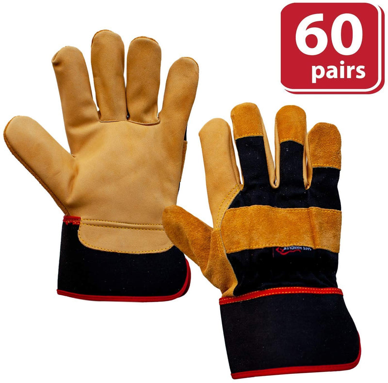 SAFE HANDLER Camel Leather Gloves Black/Brown - View 7