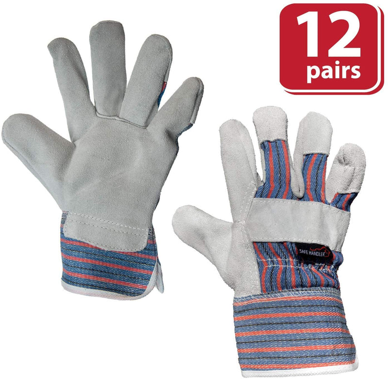 SAFE HANDLER Work Leather Gloves Blue/Black/Red/Gray - View 7