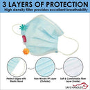 Travel Kit for Adult/Kids- Set of 50 Disposable 3 Ply Face Mask,10 Disposable Face Shield,6-Kids Face Shield, 50 Long Cuff Poly Gloves