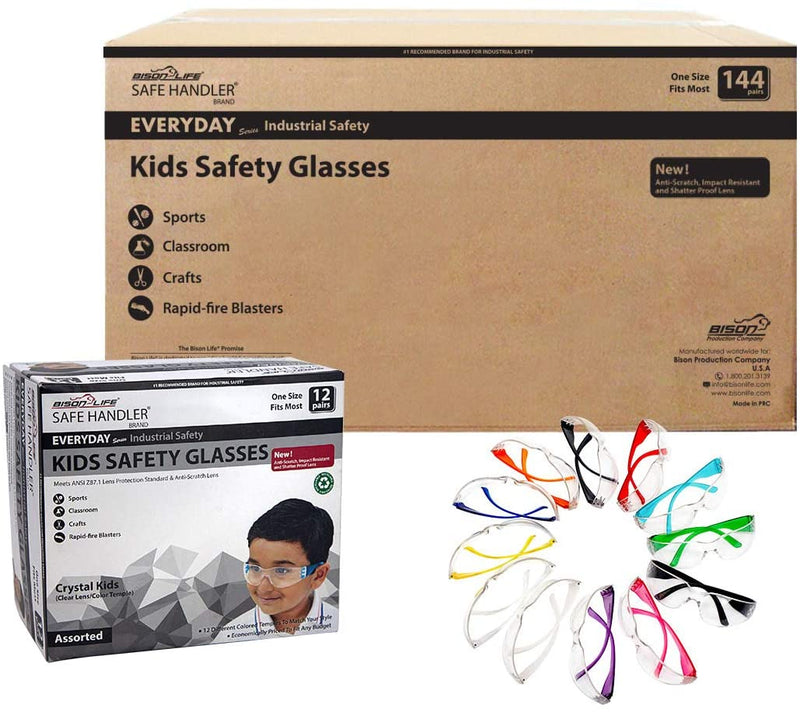 Crystal Kids Clear Lens Color Temple Variety Safety Glasses - View 4