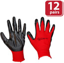SAFE HANDLER Nitrile Firm Grip Work Gloves With Abrasion Resistance Red/Pink/Grey- View 6
