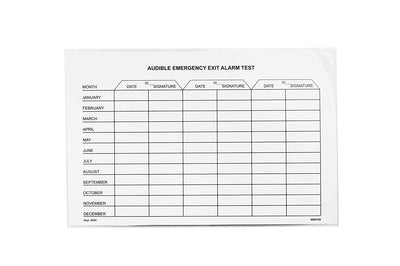 Audible Emergency Exit Test Report, Laminated Cardstock Test Report Form