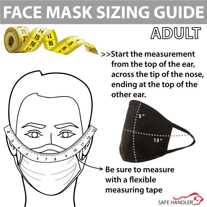 SAFE HANDLER Reusable 2 Ply Cotton Face Mask Black View 7