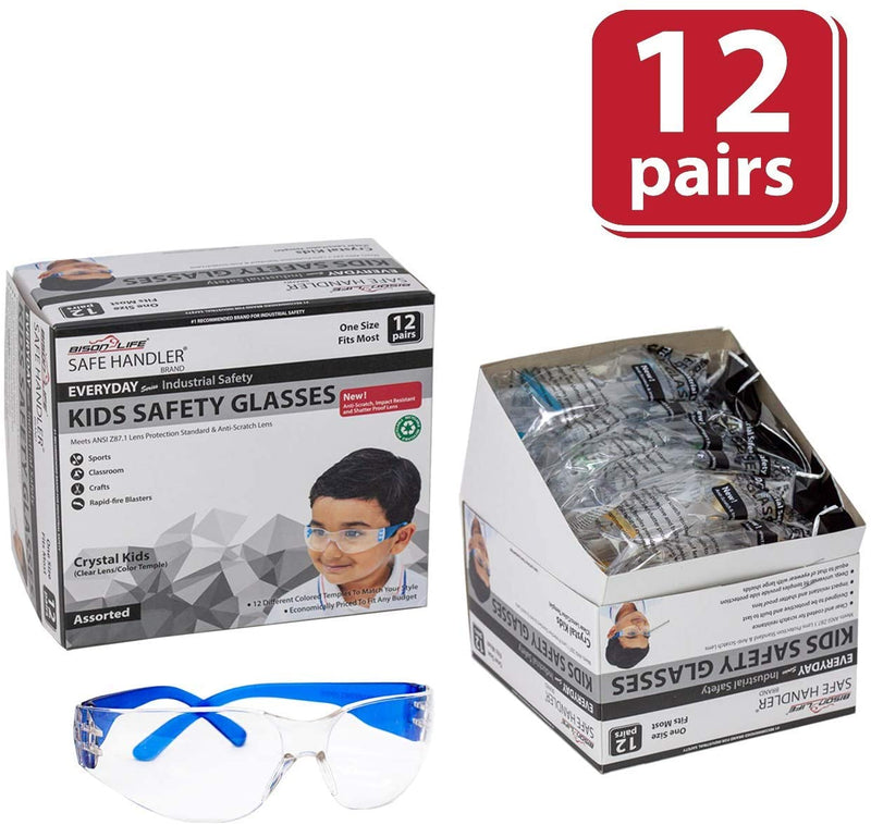 Clear Lens Kids Safety Glasses for Ages to 13 Bison Life