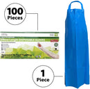 KLEEN CHEF 101 PIECE KIT With 1 TPU Blue Bib Apron And 100 pieces of Elbow Length Polyethylene Disposable Gloves - View 2