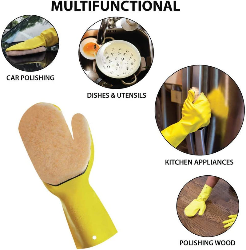 POPULAR LIFE Kleen Mitt Polish Mitt Set With Yellow Glove And Removable Sponge - View 3