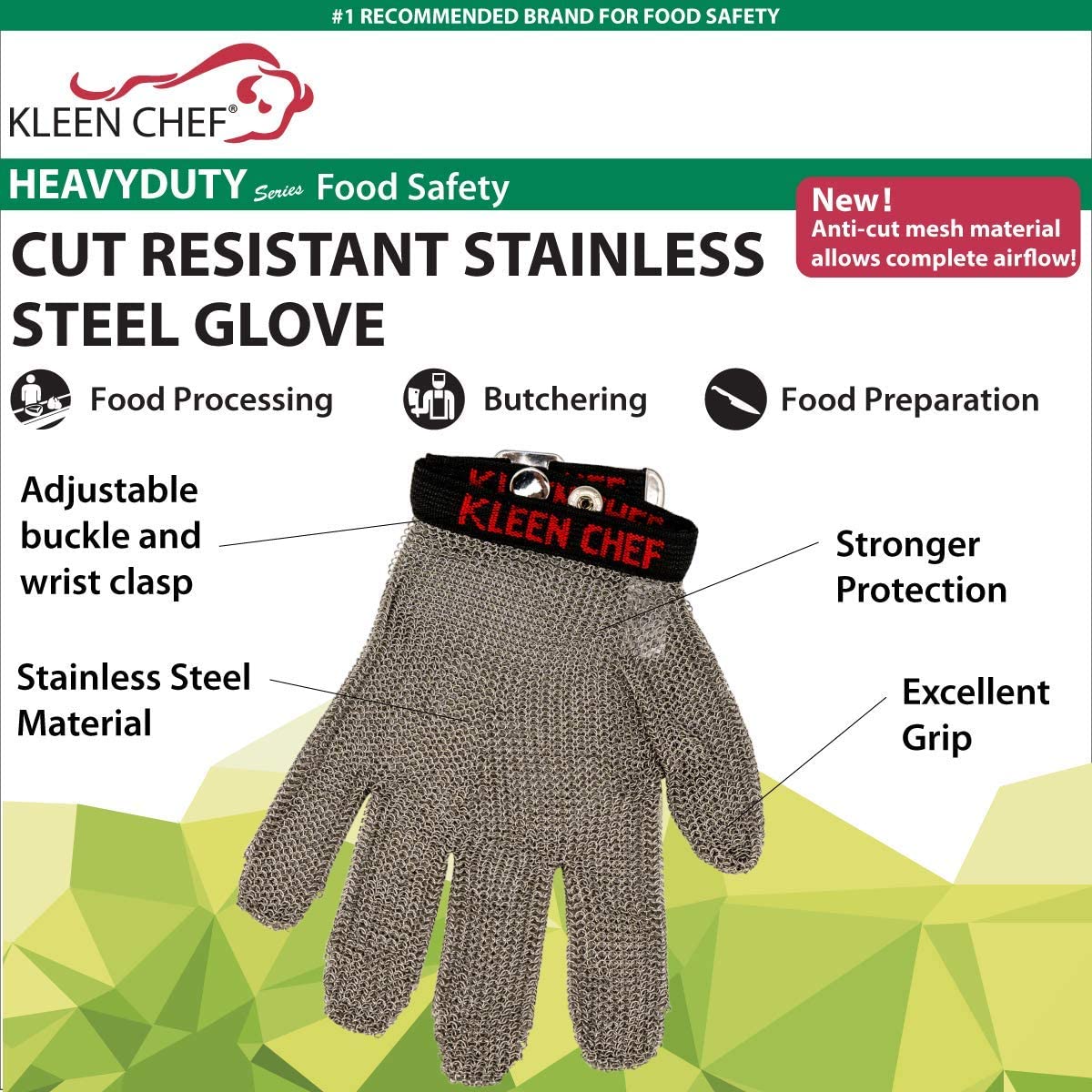 Chainmail Glove Highest Level Cut Resistant Glove Food Grade Stainless Steel  Me