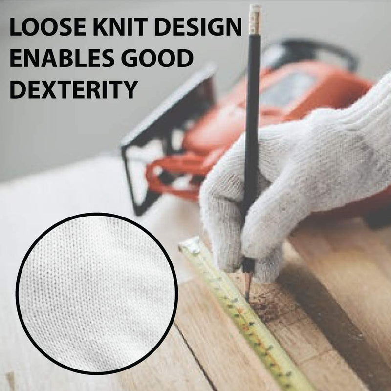 KLEEN CHEF Knit Cotton Work Gloves White - View 3