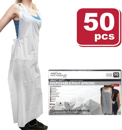 Disposable Poly Aprons, 1.21 Mil Thickness, Waterproof